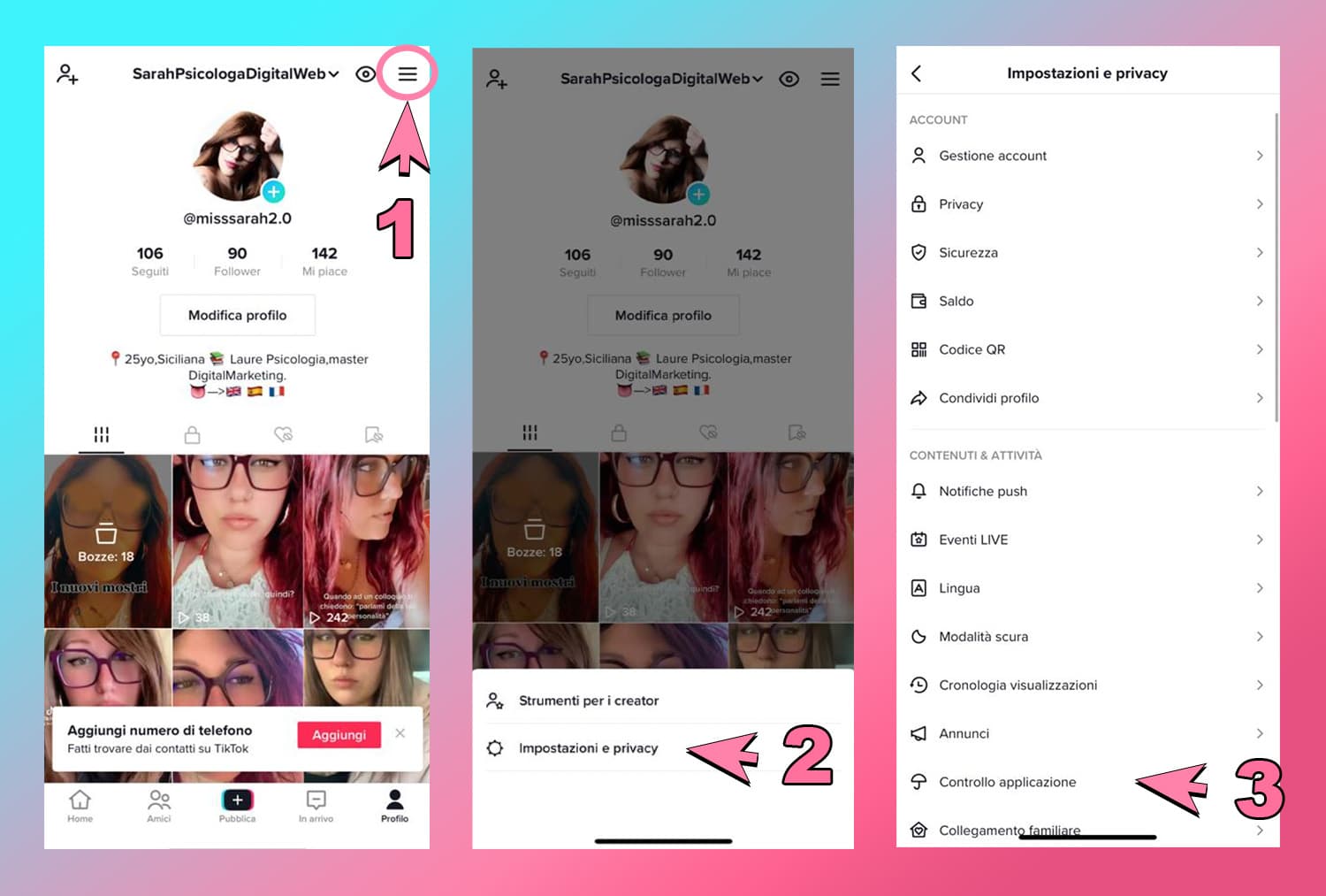 Primo step tiktok limitato tempo